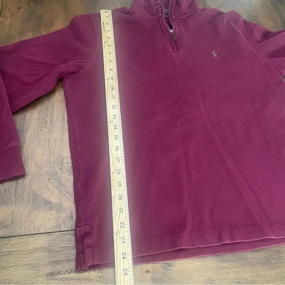 Men’s EUC Polo Ralph Lauren Quarter Zip Pullover. Burgundy. Estate Rib, Medium. - Picture 6 of 6